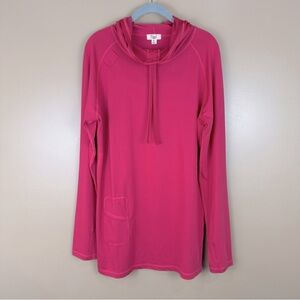 Found Hot Pink Long Sleeve Hoodie Athletic Sport Top XL